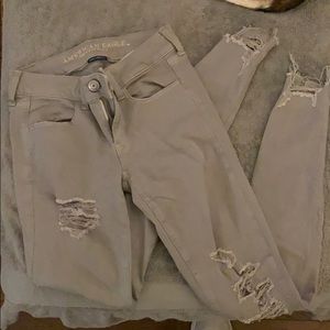 American Eagle gray ripped jeans